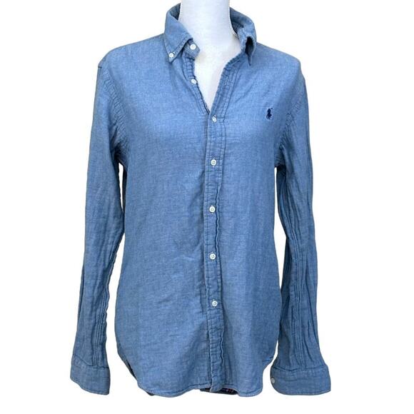 Ralph Lauren Blue Label Tops - Ralph Lauren  Blue Label Chambray with Flannel lining Gorp Cabin Core Rare!